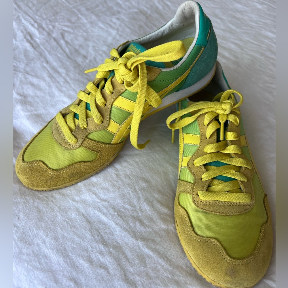 Asics Onitsuka Tiger Yellow and Green Sneakers - Picture 6 of 6